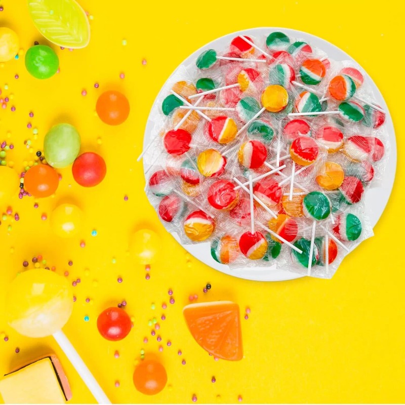 Sunny Island Sweet Pops, Hard Candy Lollipops Assorted Fruit Flavors,