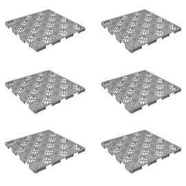 Pure Garden 50-LG1169 Gray Interlocking Patio and Deck Tiles Set of 6