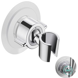Wall Mount Hand held Shower Head Holder - 360-degree Adjustable with Tension Nut，Universal Anti-Slip Grip, Universal Fit for RV/Bathroom, Peel-and-Stick No Drill Installation