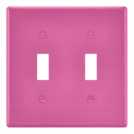 Pfrewn Double Wall Plate Cover Hot Pink Light Switch Cover Outlet Covers, 2 Gang, Screws Included, Gloss Finish, Standard Size, 4.56"x4.48"