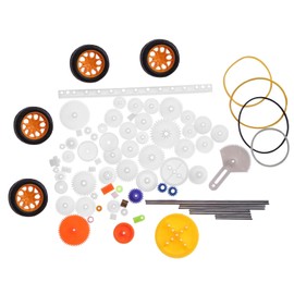 Kooingtech cremagliera con ingranaggio, 78 pezzi, set di ingranaggi in plastica, ingranaggi modellismo stelo, cintura fai da te accessori