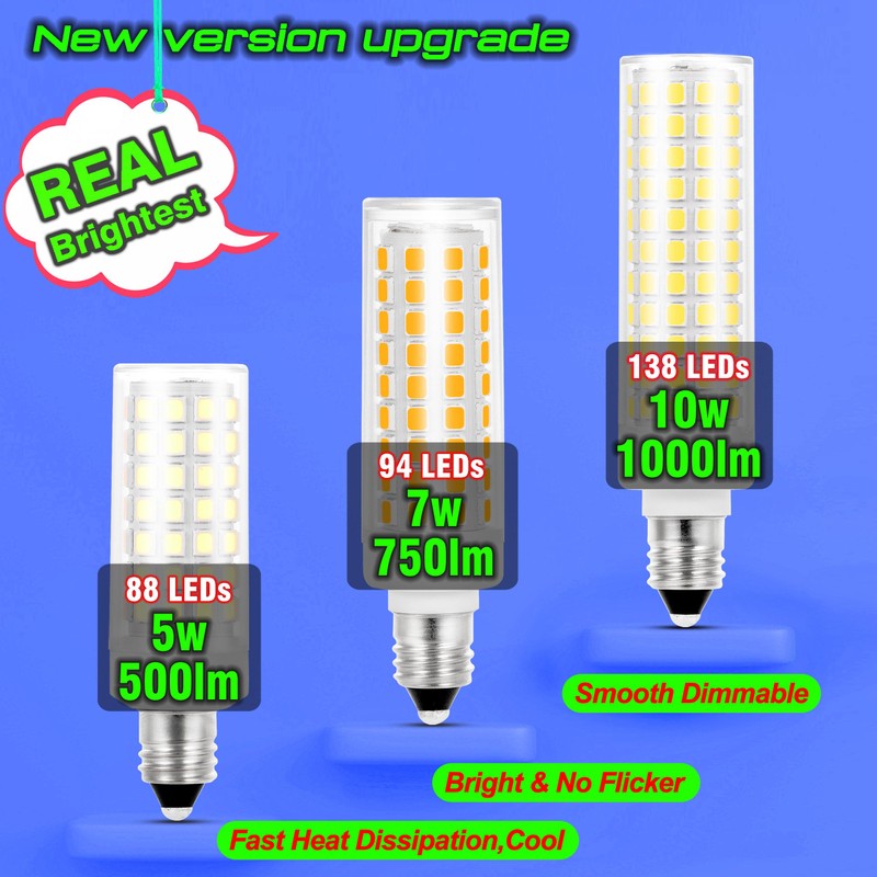E11 Led Bulbs Dimmable,JDE11 120V 50 watt Halogen Candelabra Bulbs