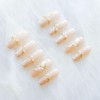 [GLORS] Luxury Pearl Press-on Nails, Long Ballerina Shape, Gold Accented
