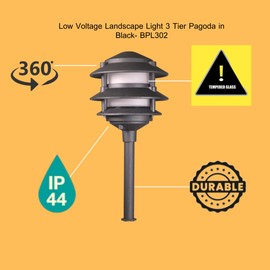 BestPro Lighting Outdoor Landscape Lighting 2PK Pathway Lights Low Voltage 3 Watt LED 12V AC Landscape Lights 2700K Warm White Easy to Install Pagoda Fixture