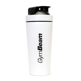 GymBeam GymBeam Edelstahl Protein Shaker C 750 ml, auslaufsicher, BPA-frei, mit Messskala & Mixsieb C langlebig, geruchsneutral, sp1lmaschinengeeignet C f1r Protein- & Sportgetr?nke (White)