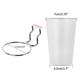 Kuhome 6 Sets Pegboard Hooks with Pegboard Cups, Ring Style Pegboard Bins with Rings, Pegboard Cup Holder Accessories for Organizing Storage (Transparent)