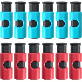 12 Pcs Bread Bag Clips Value Set Grade Food Bag Squeeze Clips Food Fruit Bread Bag Cinch Non-Slip Grip Sealer Rubber Pads or Lid on Bottom, Easy to Squeeze Lock Release, 6 Blue & 6 Red Clips