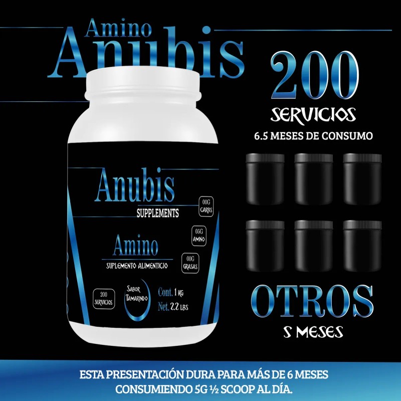 Aminoácidos En Polvo 1kg Anubis Pre Entreno 200 Servicios Tamarindo