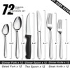 Pleafind 72-Pieces Silverware Set for 12, Flatware Set with Steak
