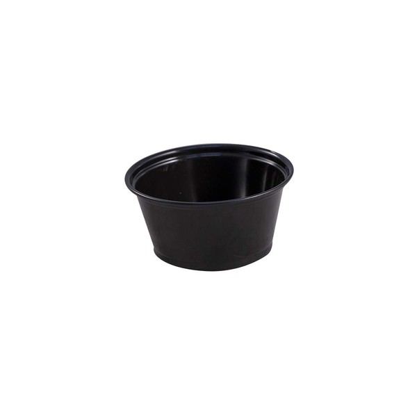 EPC325B Empress Plastic Portion Cup 3.25oz Black 50/50, 2500 per case