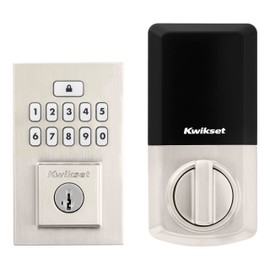 Kwikset SmartCode 260 Keyless Electronic Keypad Deadbolt, Microban Protected Keypad, Auto Door Lock, SmartKey Re-Key Security, Contemporary Design in Satin Nickel