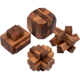 LOGOPLAY 4 Puzzle Games in a Set - Game Collection 3D Puzzle - Thinking Games - Puzzle Games - Patience Games - Logic Games in a Decorative Gift Box