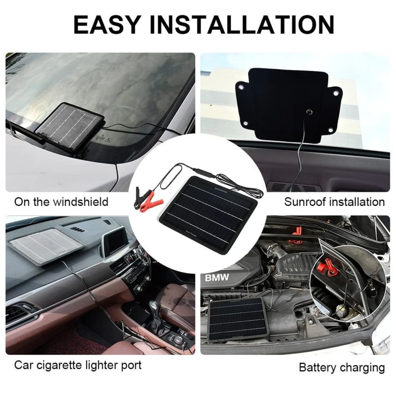 ECO-WORTHY 10W Solar Car Battery Charger Maintainer 12V Waterproof Solar