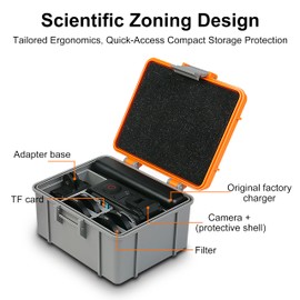 FiTSTILL Hard Plastic Portable Protective Storage Case for DJI Osmo Action 5 Pro/Action 4/Action 3, Go Pro Hero 13/12/11/10/9/8 Black and other Action Camera Accessories