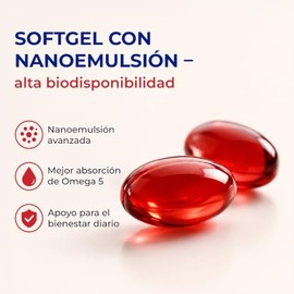 Omega 5 Aceite de Granada con Vitamina D3, Suplemento Alimenticio en Cápsulas, Fuente Natural de Ácido Púnico, 100 Cápsulas