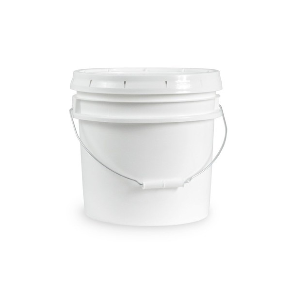 3.5 Gallon White Food Safe Plastic Bucket & Lid - Durable All Purpose Pail - Food Grade - Contains No BPA Plastic (Pack of 6)
