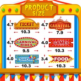 30 Pieces Circus Party Decoration - Carnival Party Directional Signs Decor - Carnival Theme Party Decorations