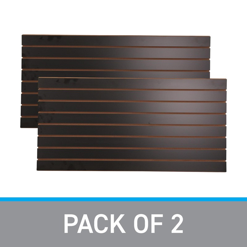 SSWBasics 4 ft x 2 ft Horizontal Black Slatwall Panels