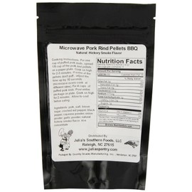 Chef Piggy Tail Microwave Pork Puffies Pork Rinds, Smokey BBQ, 2 Ounce