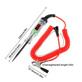 HUAREW Automotive Test Light 3-120V LED Digital Display Circuit Tester with Voltage Display, Electric Test Pen with Dual Color Polarity Indicator Light and Probe, Checking Car Fuses & Battery Voltage