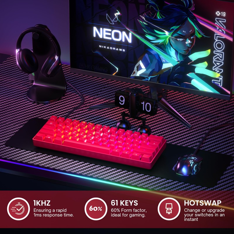 HK GAMING GK61 60% v3 | Hotswap Mechanical Gaming Keyboard