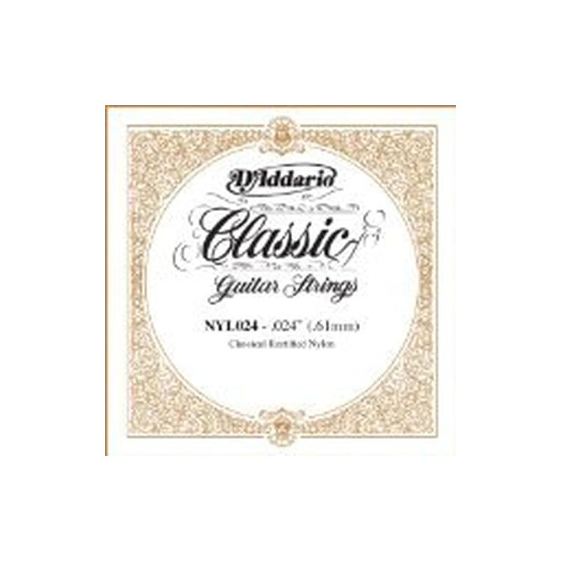 D'Addario .024 Rectified Nylon Single String for Classical Guitar
