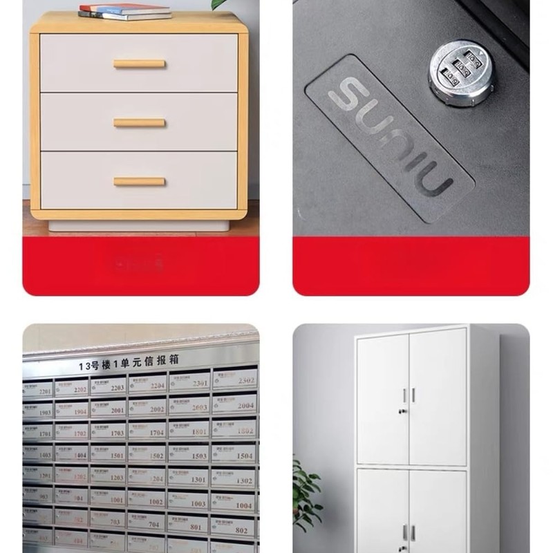 AUNMAS Cabinet Coded Lock, Stainless Steel Silver 3 Digit Code