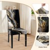 FOREVER QUEEN Black Gold Marble Chair Covers Set of 6,