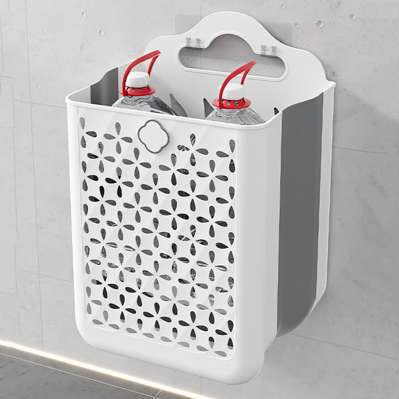 Collapsible Laundry Hamper, Household Foldable Dirty Wall Hanging Multi-functional Hollow