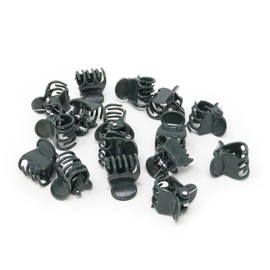 HONBAY 100PCS Dark Green Orchid Clips Tiny Plastic Plant Clips Orchid Support Clips for Supporting Stems, Vines, Stalks to Grow Upright