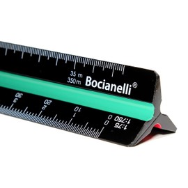 Black Professional 30cm 12" Metric Plastic Triangular Scale Ruler 1:10 1:20 1:25 1:50 1:75 1:100 1:125 1:200 1:250 1:500 1:750 1:1250 in a Case