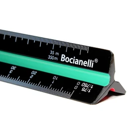 Black Professional 30cm 12" Metric Plastic Triangular Scale Ruler 1:10 1:20 1:25 1:50 1:75 1:100 1:125 1:200 1:250 1:500 1:750 1:1250 in a Case