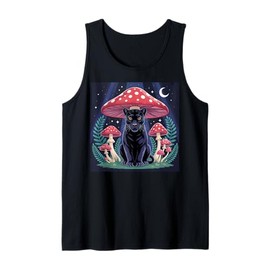 Women Black Panther Cottagcore Mushroom Hat Grunge Aesthetic Tank Top