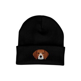 Bang Tidy Clothing Beagle Beanie Hat - Dog Lovers Gifts for Women - Winter Hats for Women - Knitted Wooly Ladies Hats - Dog Walking Accessories - Embroidered Gifts for Dog Lovers Black