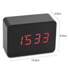 LED Wooden Alarm Clock, Alarm Function/Voice Control and Continuous Light