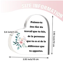 Retirement Gifts for Women, Cadeau Retraite,French Teacher Gift, Cadeau Professeur en Francais,Thank You Gifts for Coworkers Friendship Sister Boss Wife Mom Acrylic Ornaments Acrylic Plaque