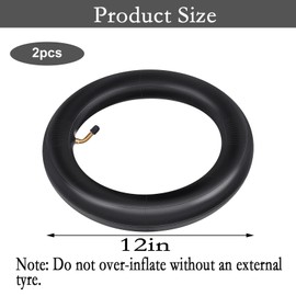 Pack of 2 12 Inch Pushchair Tube, Inner Tube 12 1/2 x 2 1/4, Bicycle Inner Tube 12 Inches, Thickened Hose, 12 1/2 x 2 1/4 Hose with Angle Valve 45°, for Prams, Tricycles and Balance Bikes