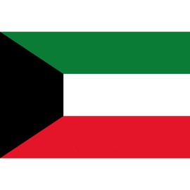 mrdeco Metal Sign 12 x 18 cm Domed Kuwaits Flag of Kuwait Sign