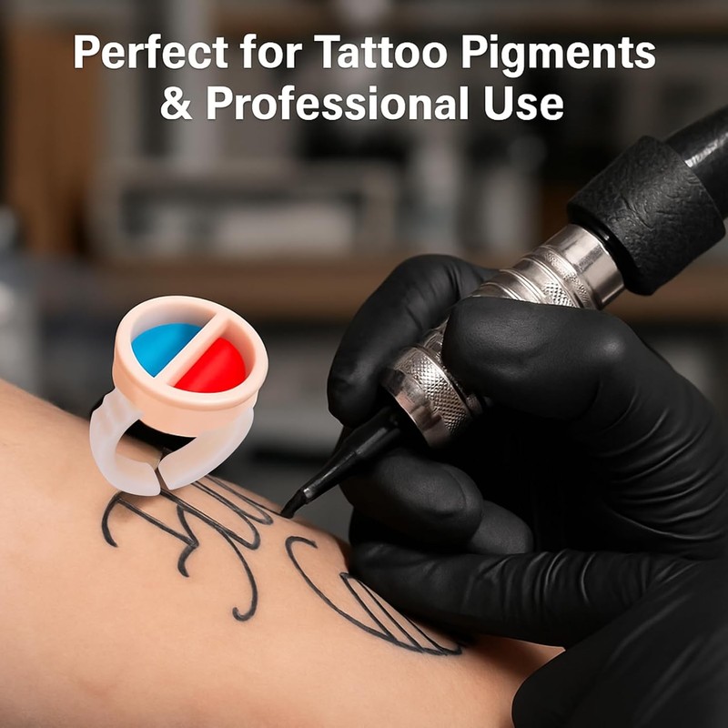100 Piezas de Silicona semipermanente Tatuaje Tinta Anillo Taza Anillo