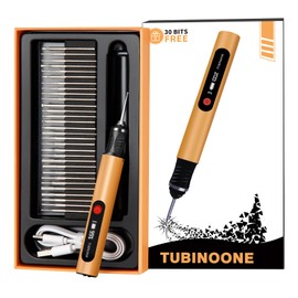 Engraving Pen by TUBINOONE, Ultimate Cordless Portable Tool for Artists & DIYers - Engrave 50+ Surfaces - Beginner Friendly - Rechargeable - Free 30 Bits & Mastery Guide (Gold)