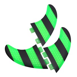 Green   Black FCS G5 Surf Fins Surfboard Fiberglass Comb Tri Set Thruster