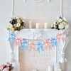 2 Strings of 16PCS Baby Pink&Baby Blue Bow Garland Banner