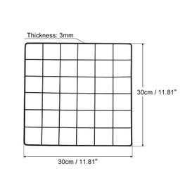 PATIKIL 12"x12" Wire Grid Panel, 1 Pack Wall Grid Decorative Panels Board Photo Pictures Display Decor Hanging Organizer for Home Office, Black