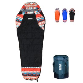 Sleeping Bag 1200g Mixed Cotton Lightweight Waterproof Sleeping Bags for Adults 3 Seasons Spring Summer Fall Mummy for Backpacking Camping Hiking Traveling and Home Use (Black)