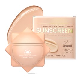 Tinted Suncreen Face SPF50+,Sun Cream factor 50 Face Moisturiser,Lightweight,Protects & Hydrates Skin,Water Resistant Sun Lotion,Daily Sun Protection for Women & Men,50ml