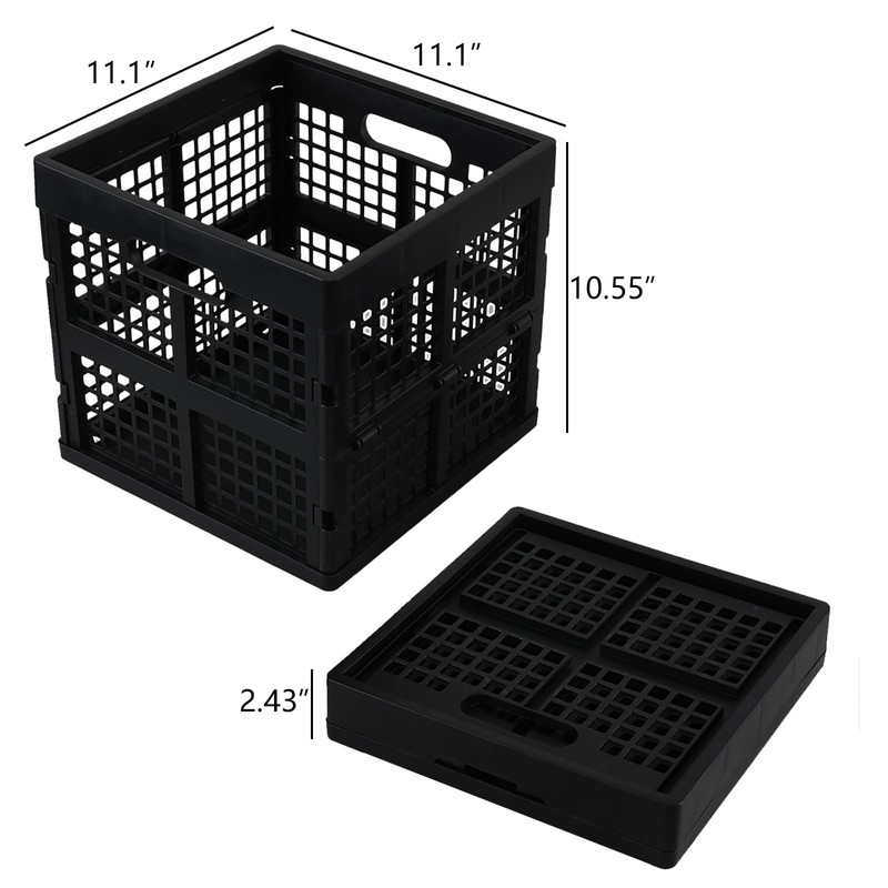 Kiddream 3 Pack 18 Liter Small Plastic Milk Crate, Square