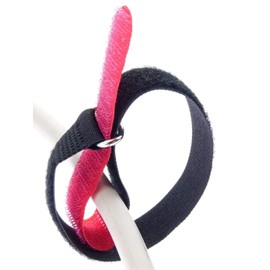 40 x 30 cm x 20 mm Resealable Velcro Cable Ties Red with Metal Eyelet - Cable Velcro Tape 300 mm Reusable