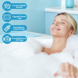 Bubble Bath Mat, Spa Mat for Bathtub for Home Relaxation, Blue