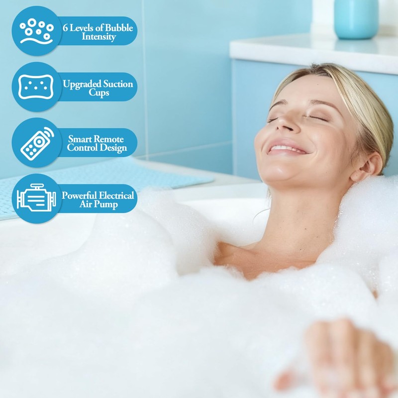 Bubble Bath Mat, Spa Mat for Bathtub for Home Relaxation,