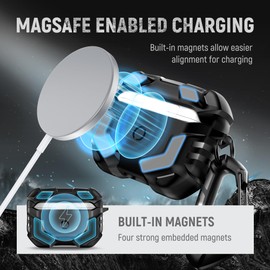 MOBOSI MOBOSI for Airpods Pro Case(2nd/1st Gen), Military Grade AirPods Pro 2nd Generation Case, [Compatible with MagSafe], Hard Shell Full-Body Protective Case Cover with Keychain(2023/2022/2019), Black